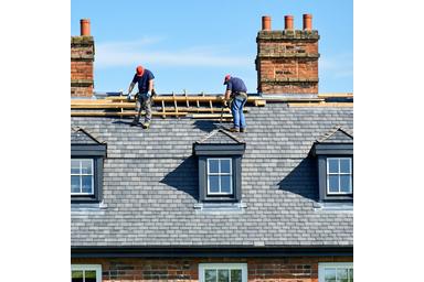 New slate roof installation on Georgian home
